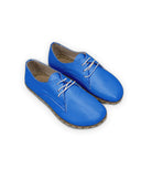 Women's Blue Oxford Shoes - Handcrafted Calf Leather Wide Toe Box | Bespoky