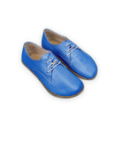 Women's Blue Oxford Shoes - Handcrafted Calf Leather Wide Toe Box | Bespoky