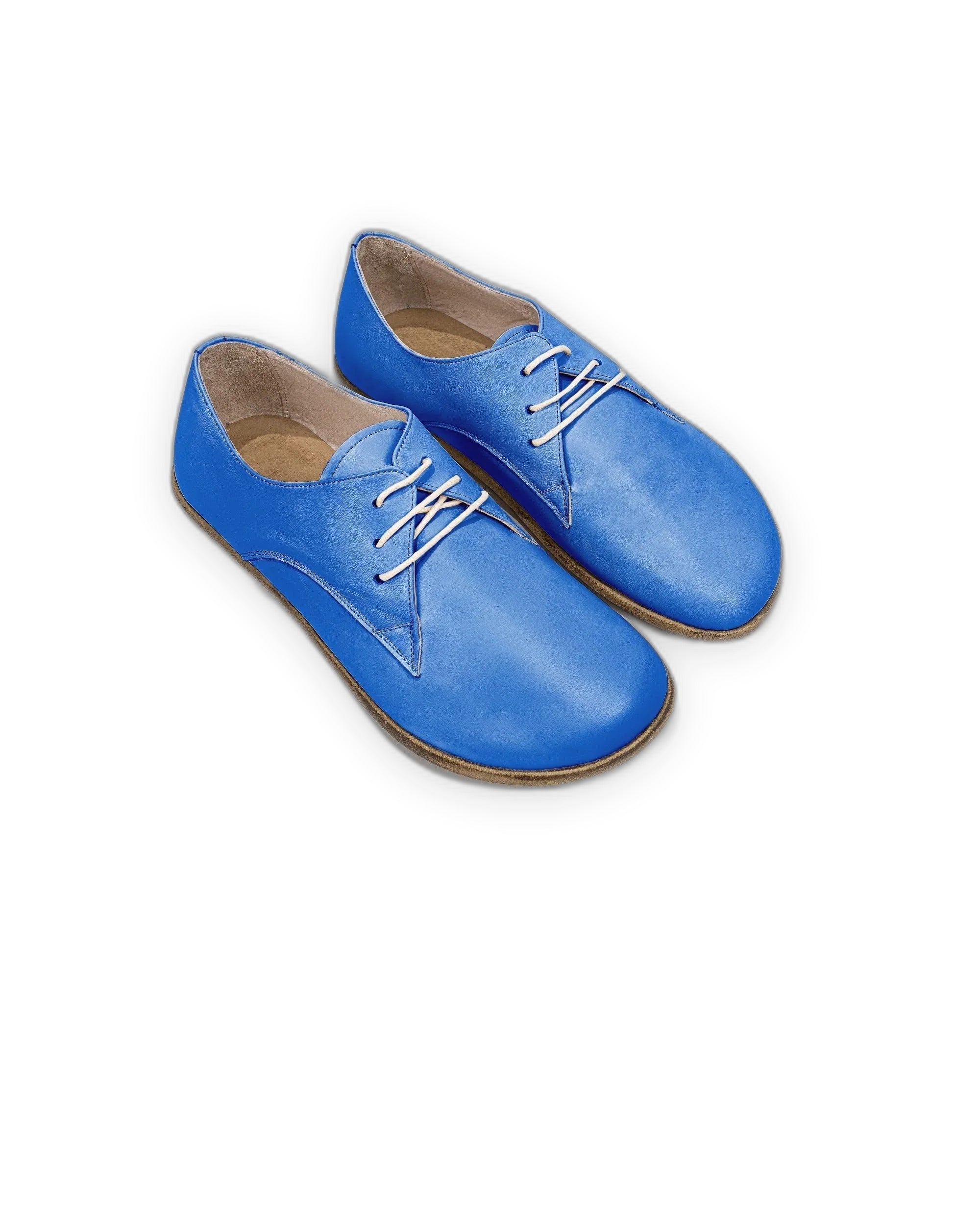 Women's Blue Oxford Shoes - Handcrafted Calf Leather Wide Toe Box | Bespoky