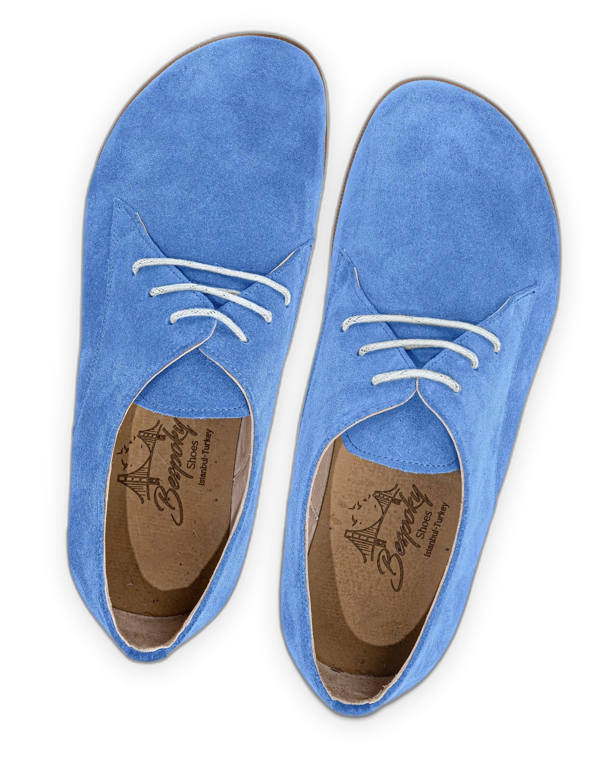 Side view Blue Oxford Shoes - Calf Leather Zero Drop | Bespoky