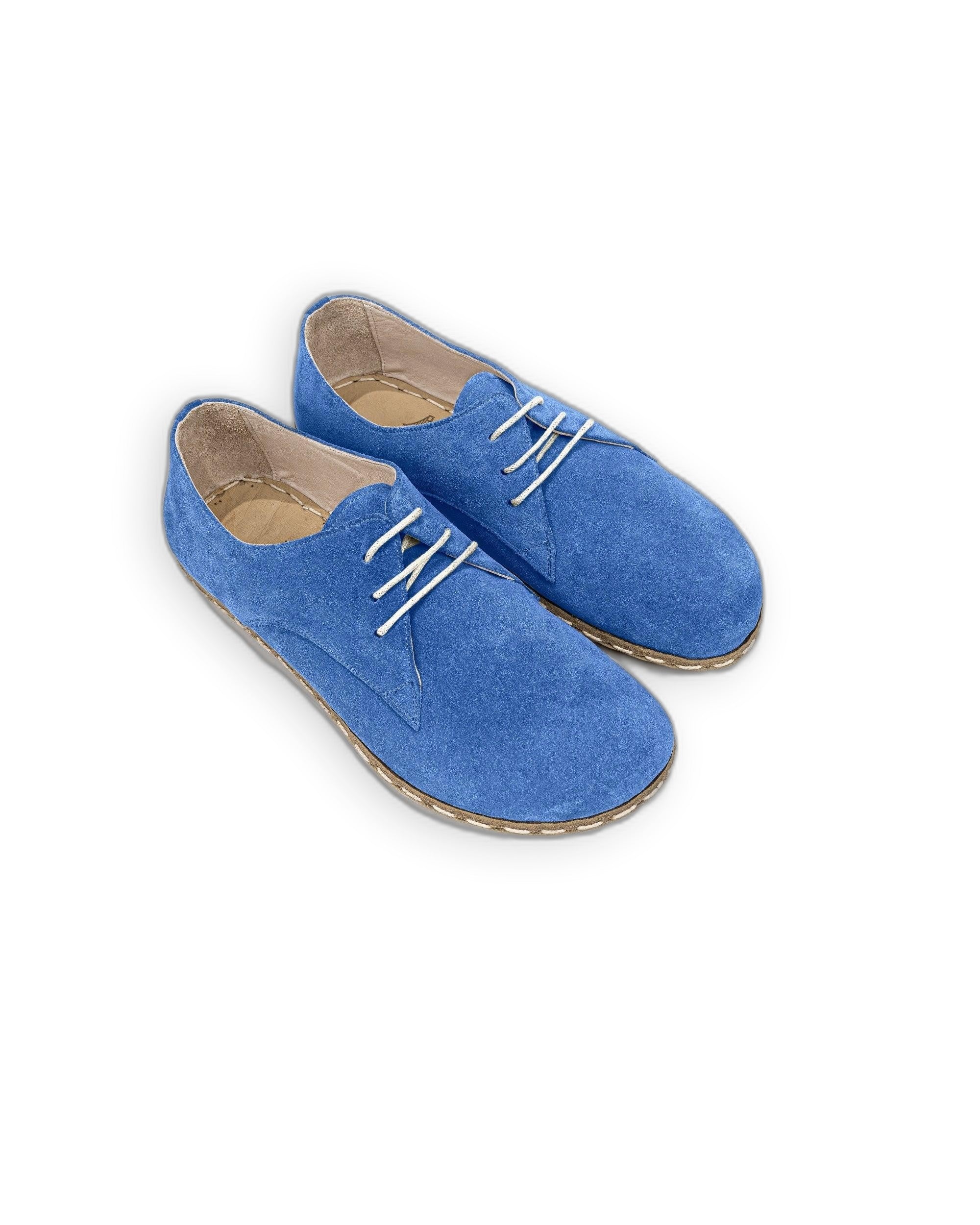 Women's Blue Oxford Shoes - Handcrafted Calf Leather Wide Toe Box | Bespoky