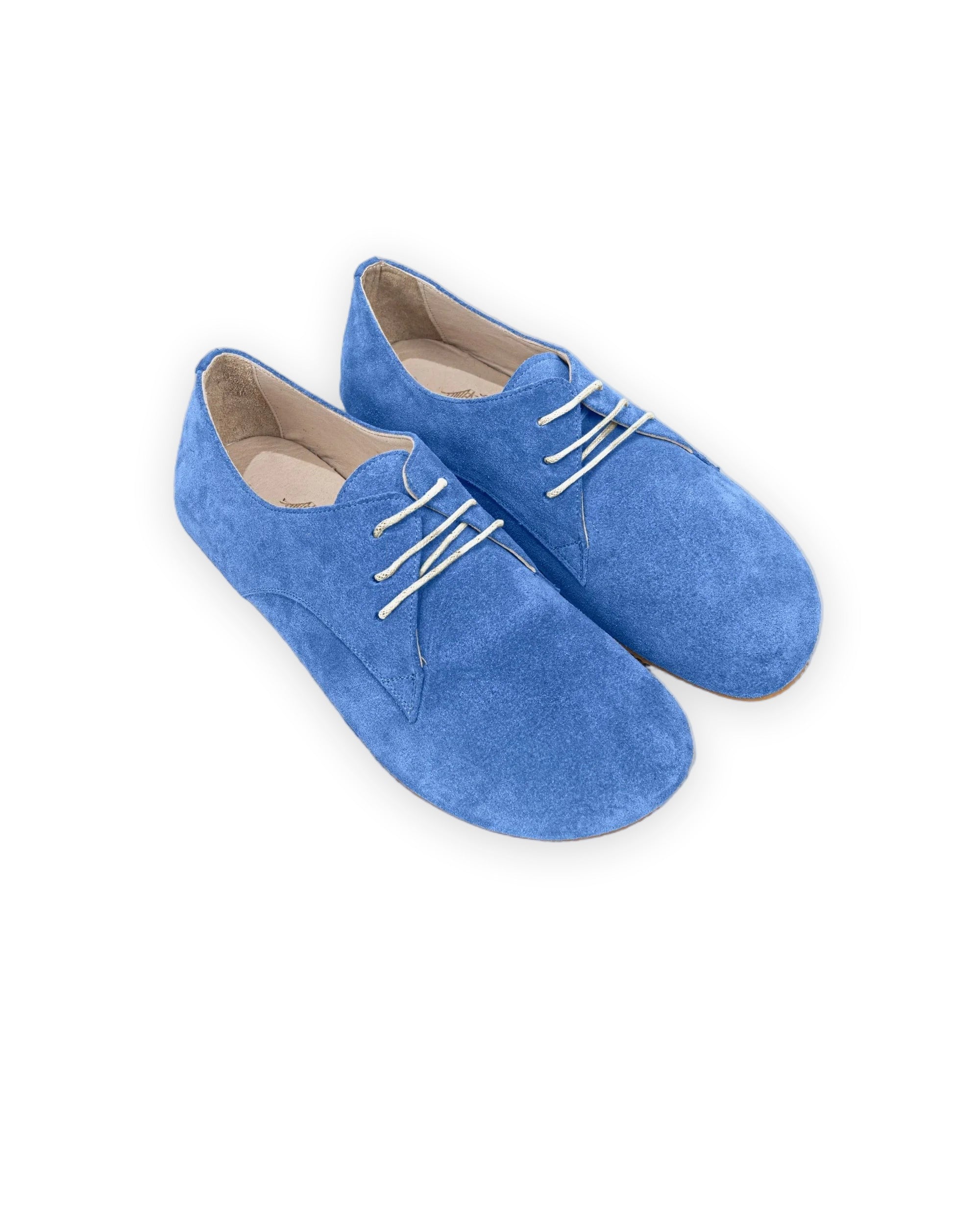 Women's Blue Oxford Shoes - Handcrafted Calf Leather Wide Toe Box | Bespoky