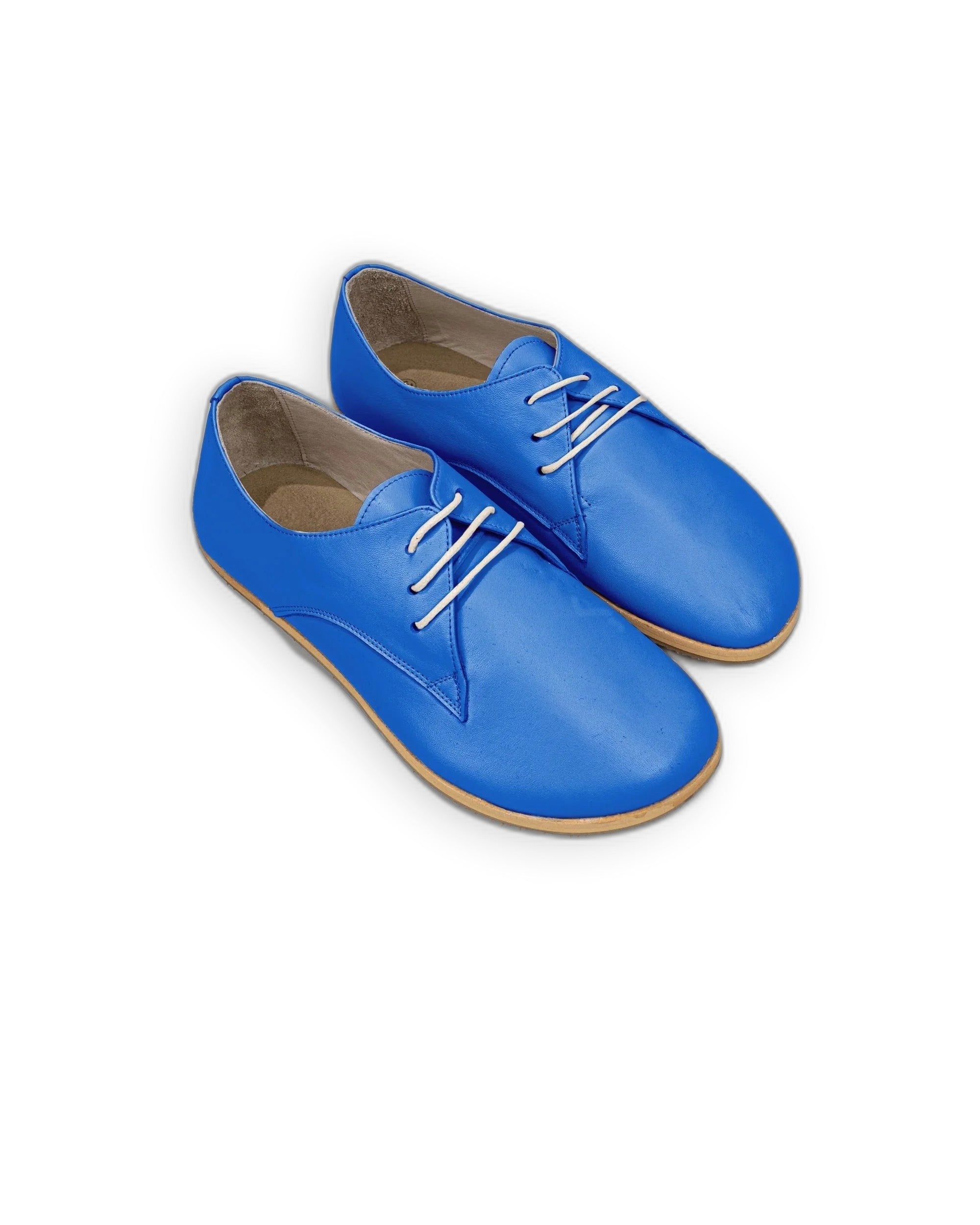 Women's Blue Oxford Shoes - Handcrafted Calf Leather Wide Toe Box | Bespoky