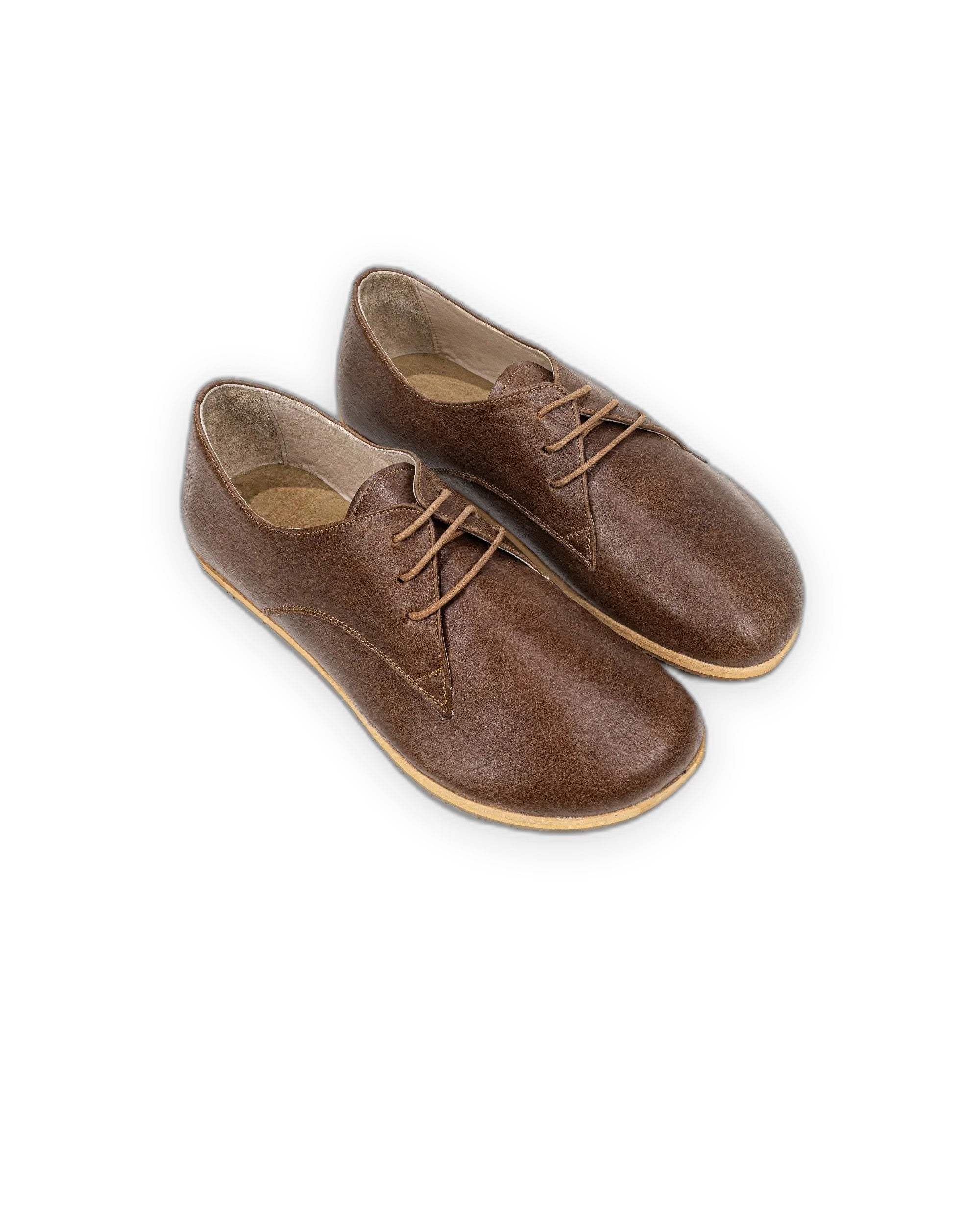Women's Brown Oxford Shoes - Handcrafted Calf Leather Wide Toe Box | Bespoky