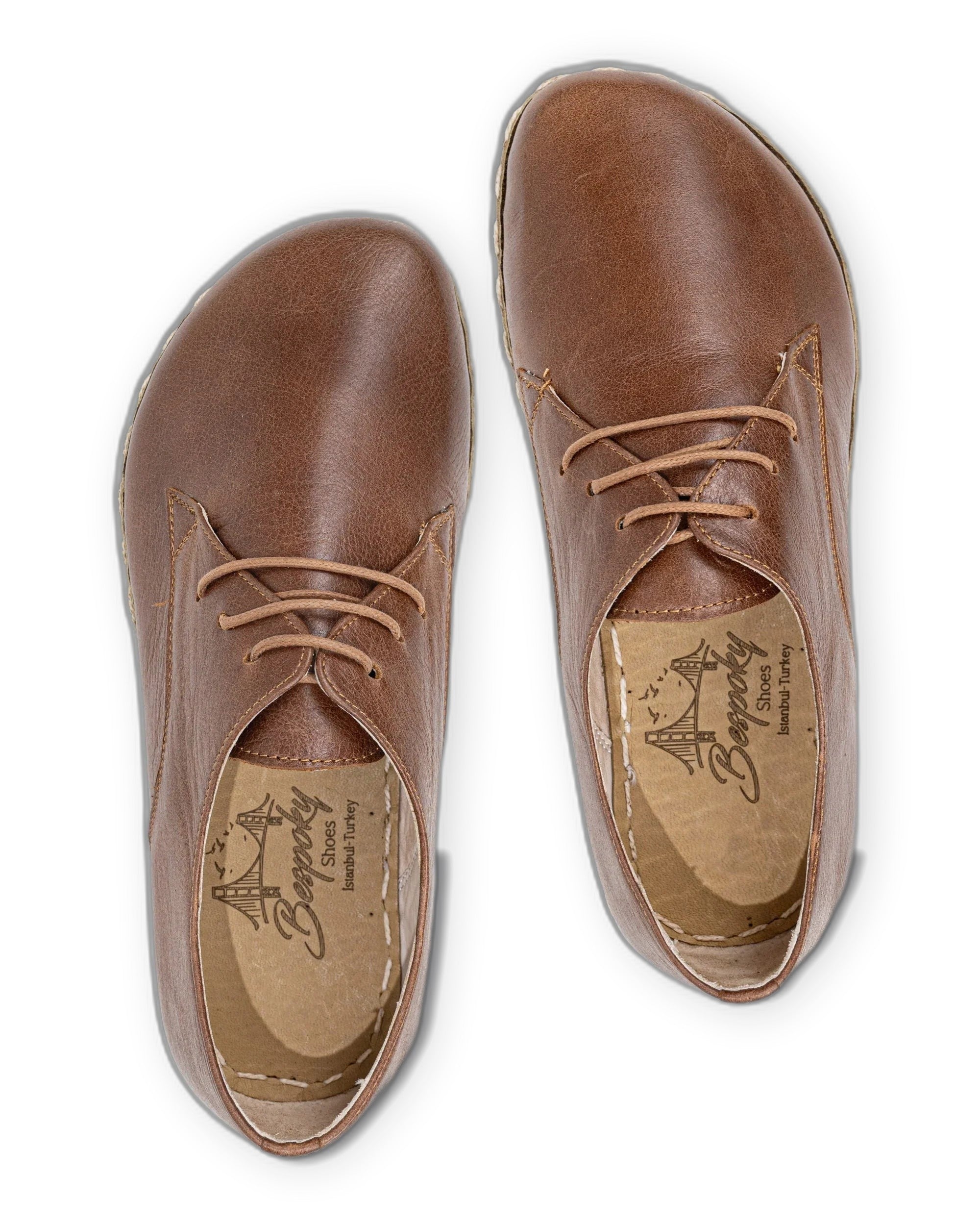 Side view Brown Oxford Shoes - Calf Leather Zero Drop | Bespoky