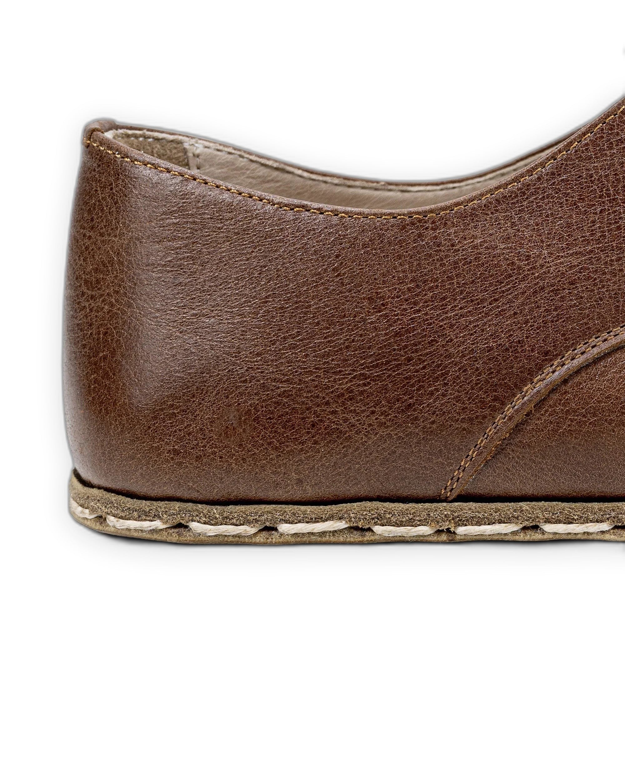 Detail Brown Oxford Shoes - Handcrafted Calf Leather Turkey | Bespoky