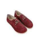 Women's Burgundy Oxford Shoes - Handcrafted Calf Leather Wide Toe Box | Bespoky