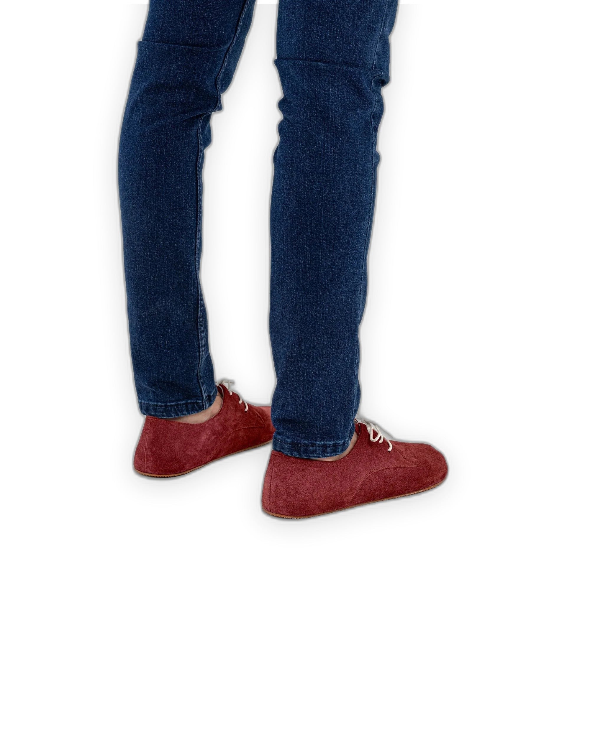 Pair Burgundy Oxford Shoes - Barefoot Wide Toe Calf Leather | Bespoky