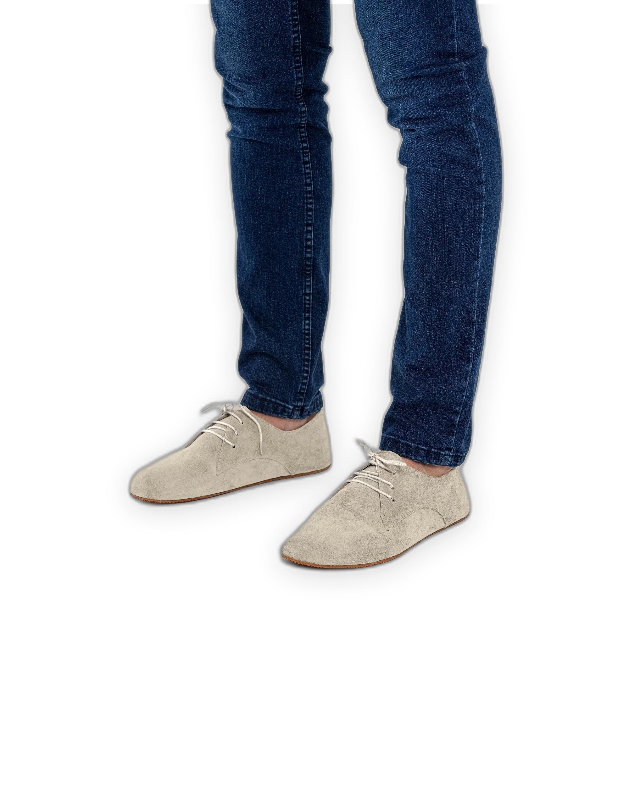 Pair Cream Oxford Shoes - Barefoot Wide Toe Calf Leather | Bespoky