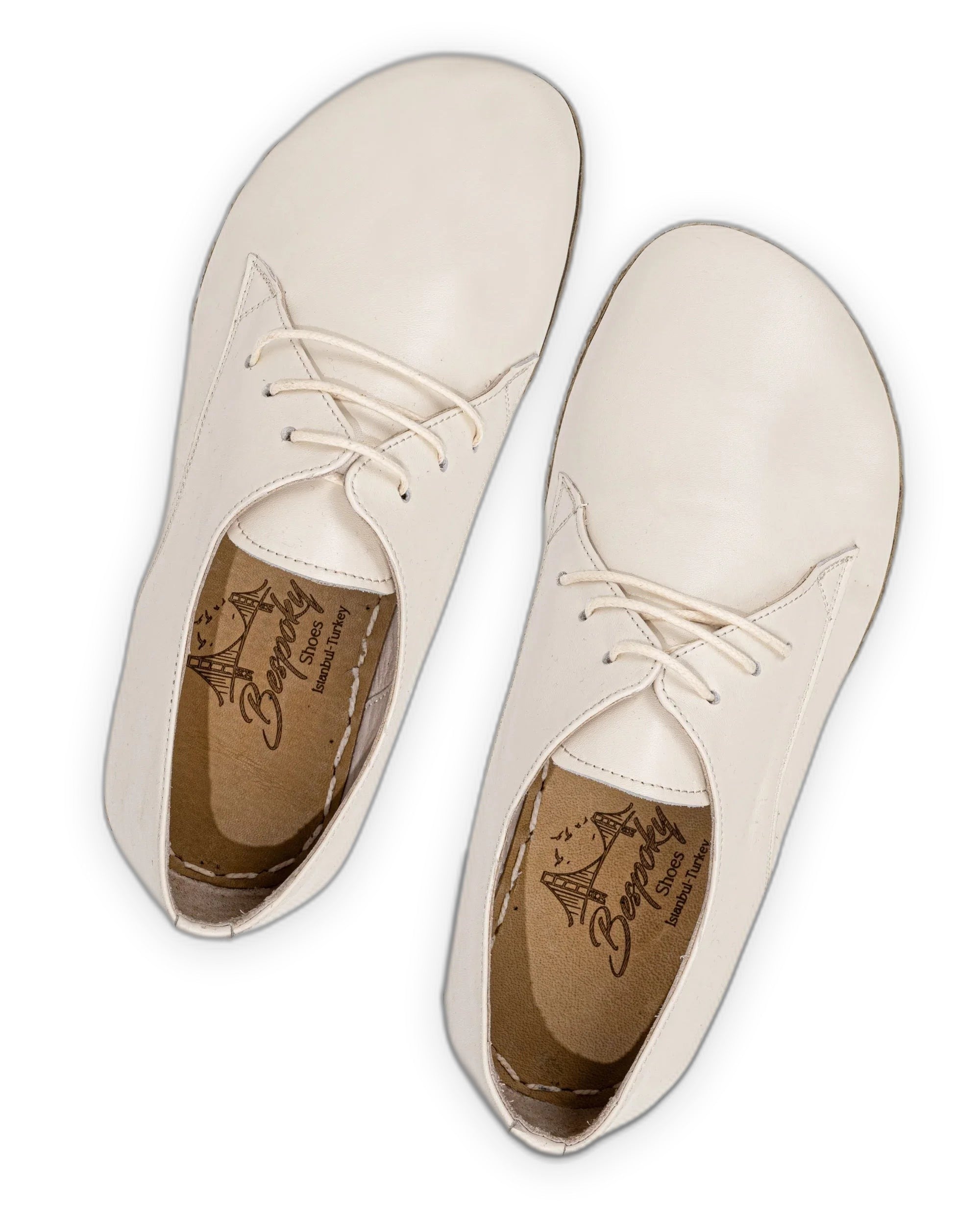 Detail Cream Oxford Shoes - Handcrafted Calf Leather Turkey | Bespoky