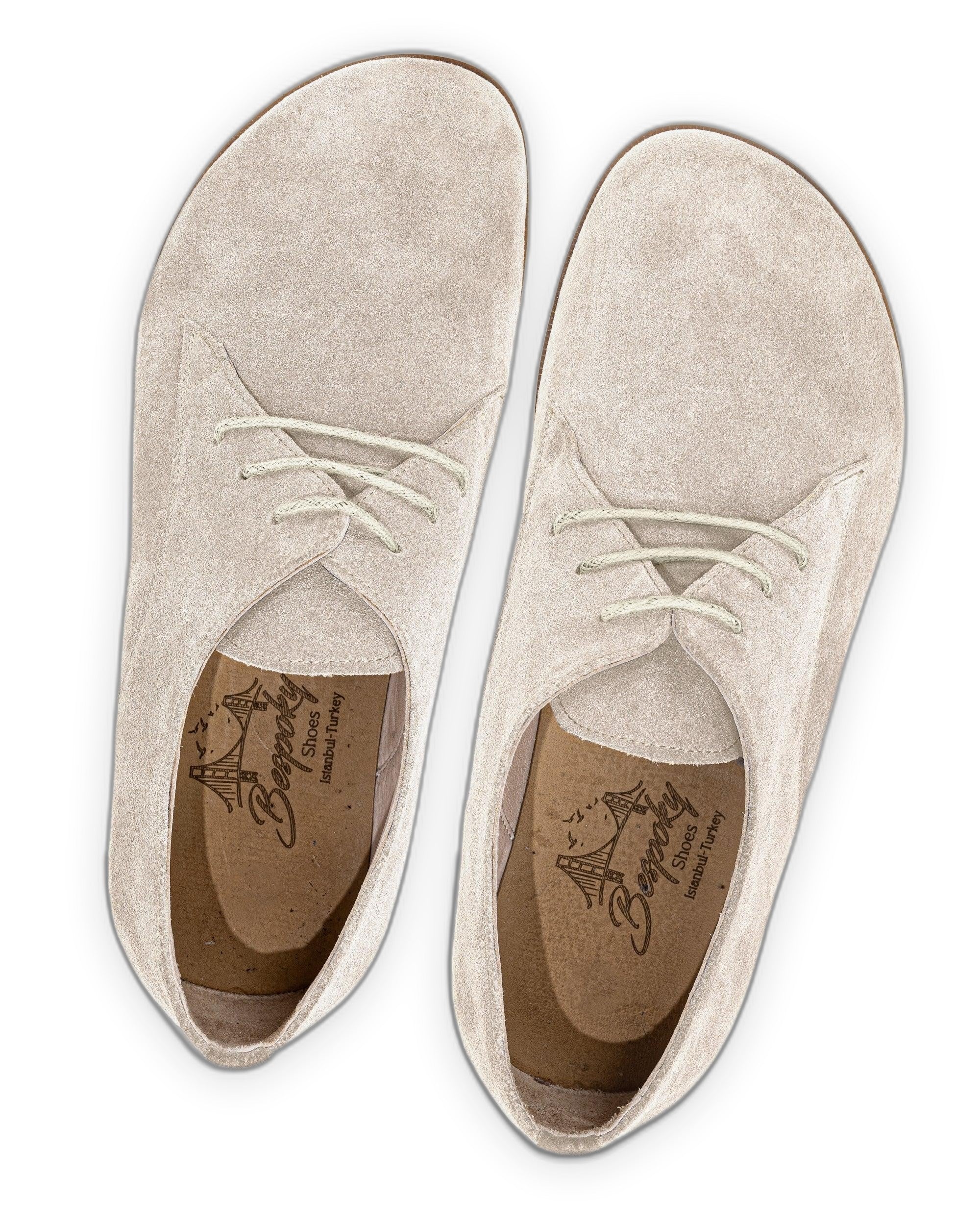 Side view Cream Oxford Shoes - Calf Leather Zero Drop | Bespoky