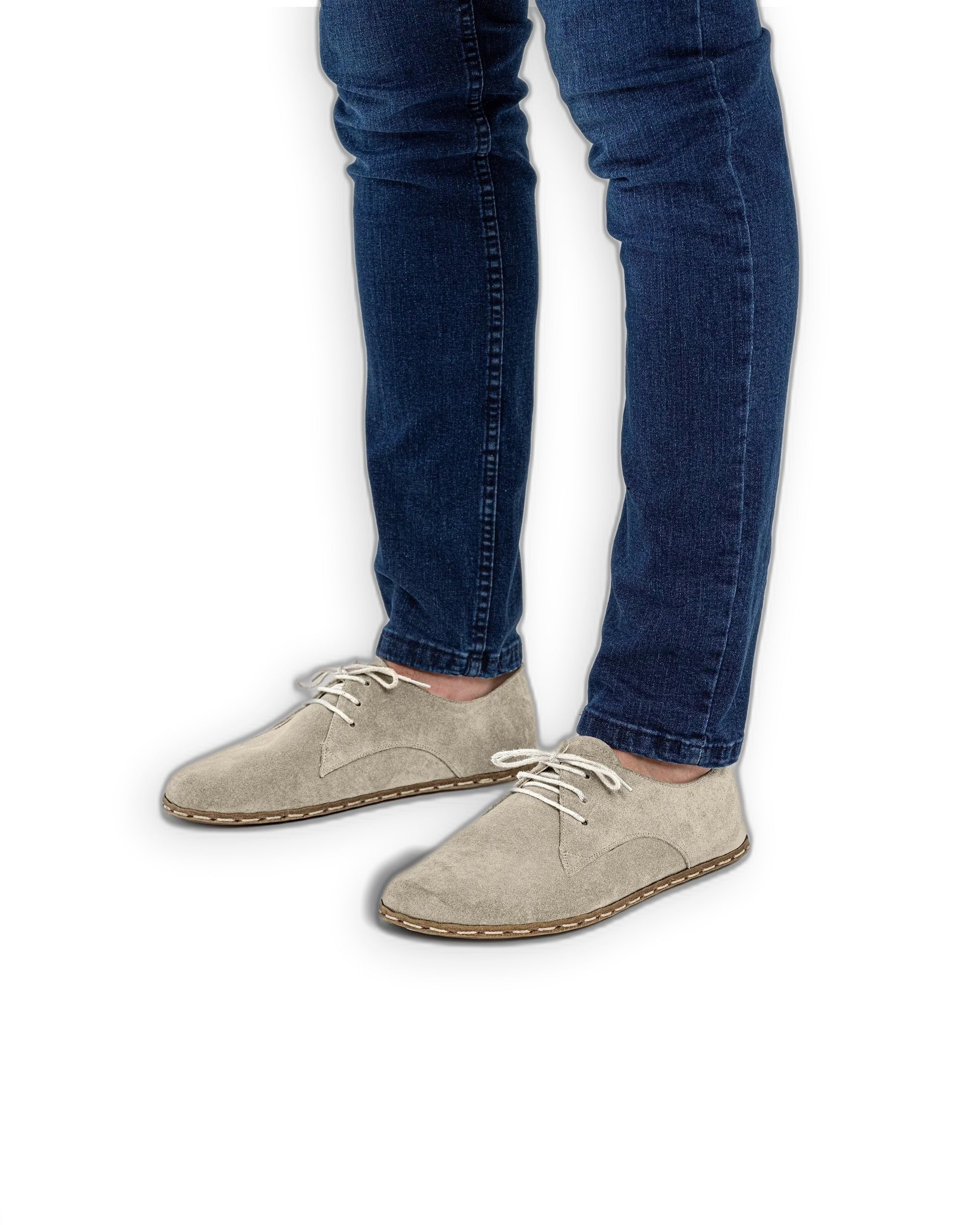 Side view Cream Oxford Shoes - Calf Leather Zero Drop | Bespoky