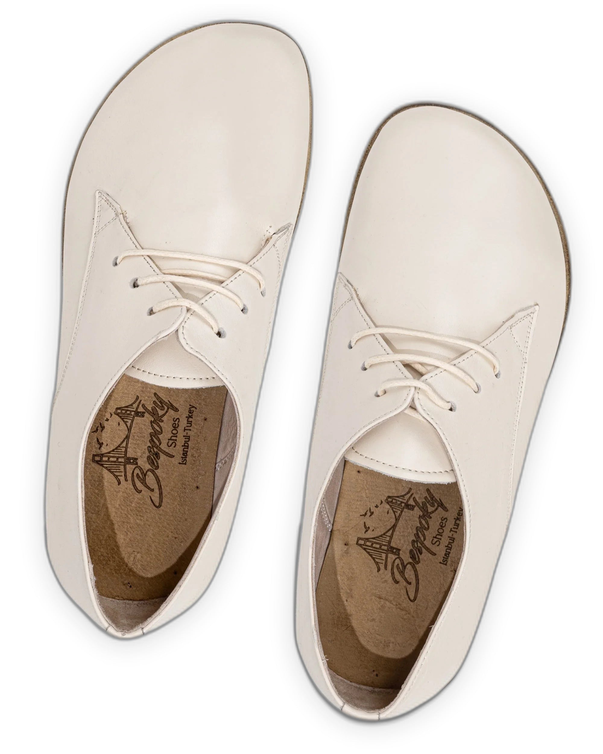 Top view Cream Oxford Shoes - Handcrafted Calf Leather | Bespoky