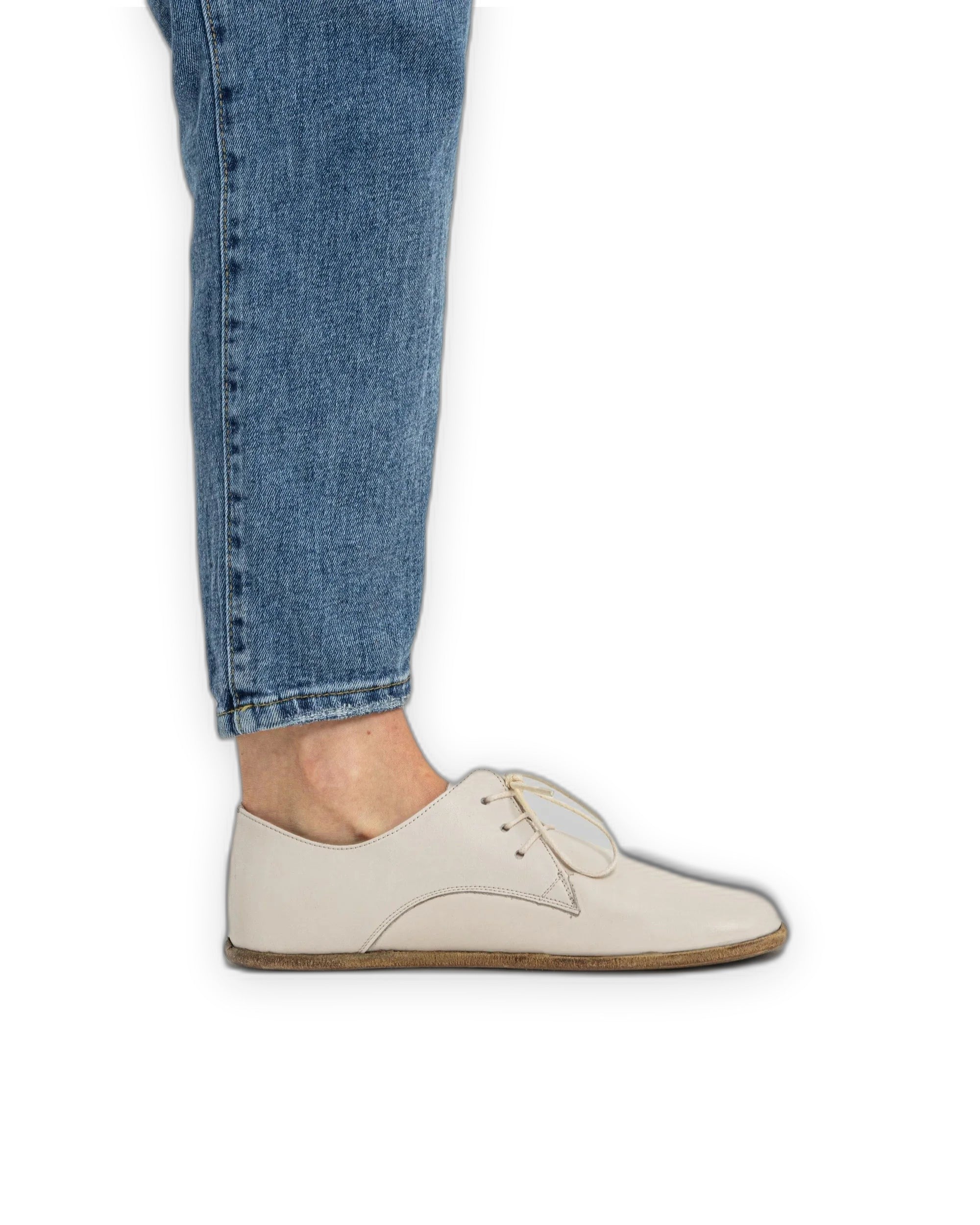 Back view Cream Oxford Shoes - Calf Leather Handcrafted | Bespoky