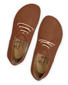 Pair Dark Brown Oxford Shoes - Barefoot Wide Toe Calf Leather | Bespoky