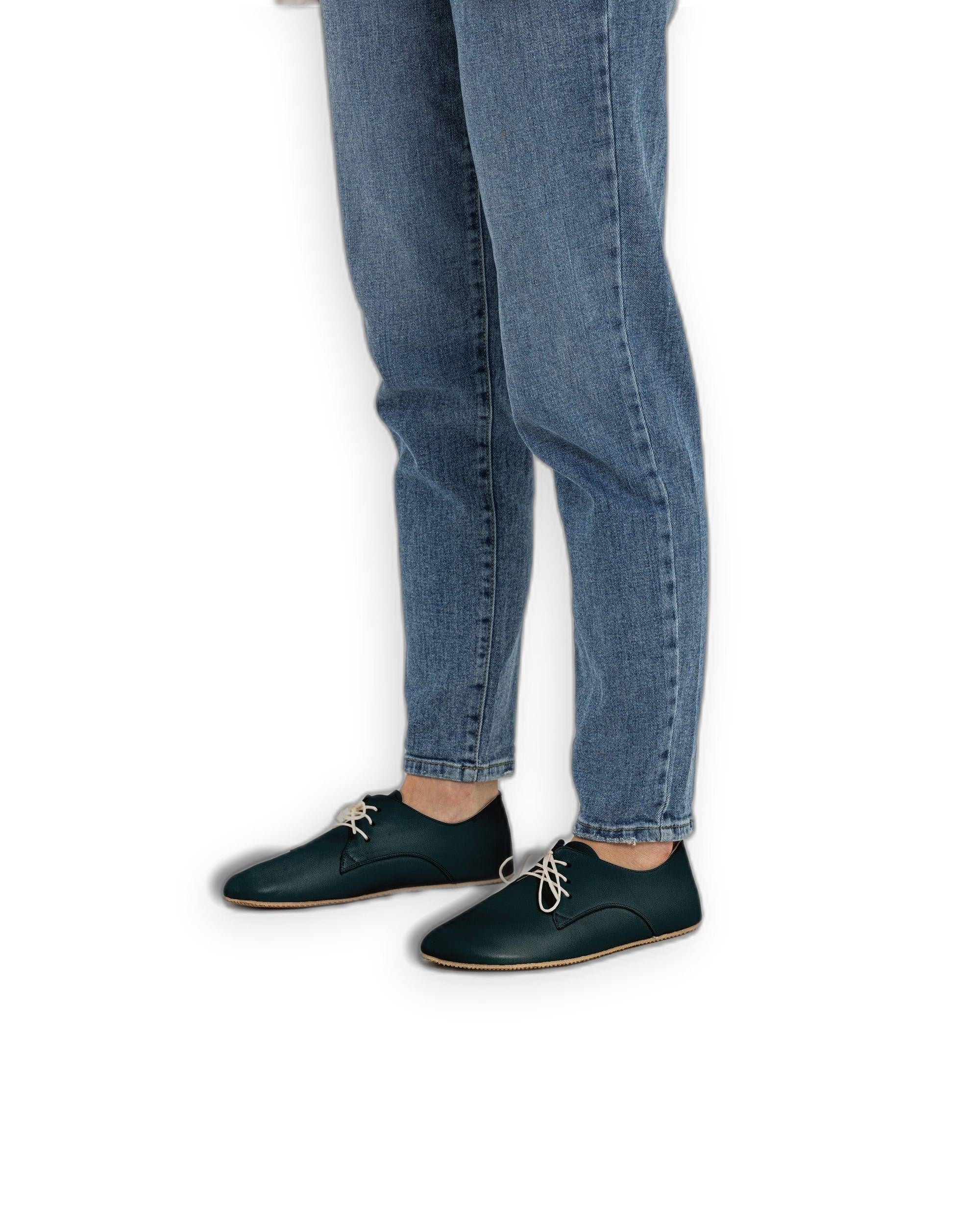 Detail Dark Green Oxford Shoes - Handcrafted Calf Leather Turkey | Bespoky