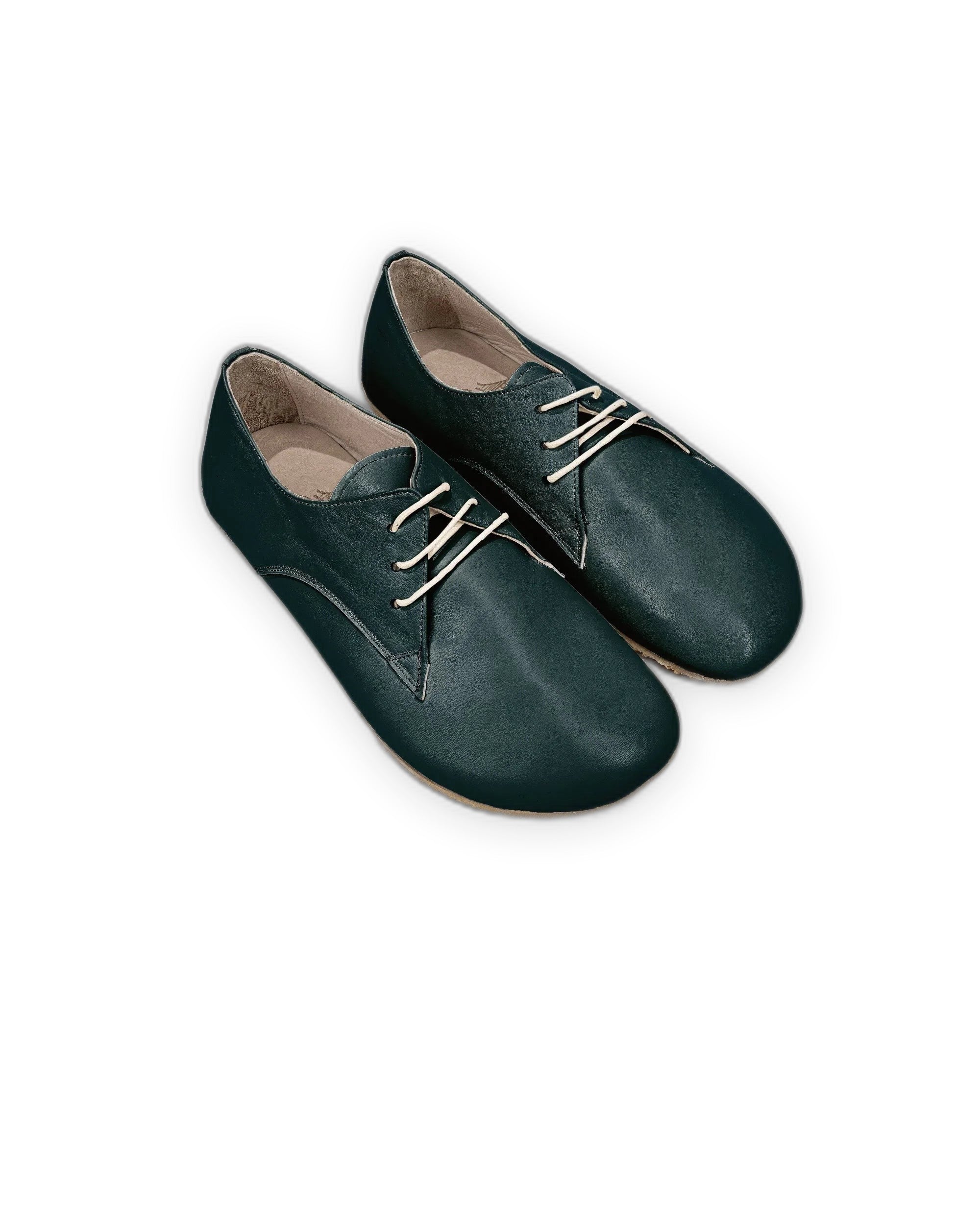 Women's Dark Green Oxford Shoes - Handcrafted Calf Leather Wide Toe Box | Bespoky