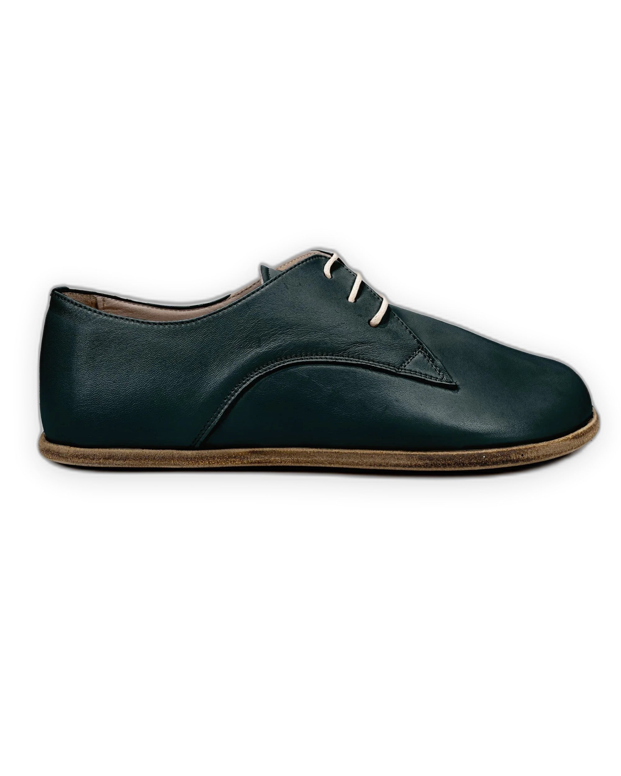 Side view Dark Green Oxford Shoes - Calf Leather Zero Drop | Bespoky