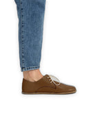 Pair Dark Tan Oxford Shoes - Barefoot Wide Toe Calf Leather | Bespoky