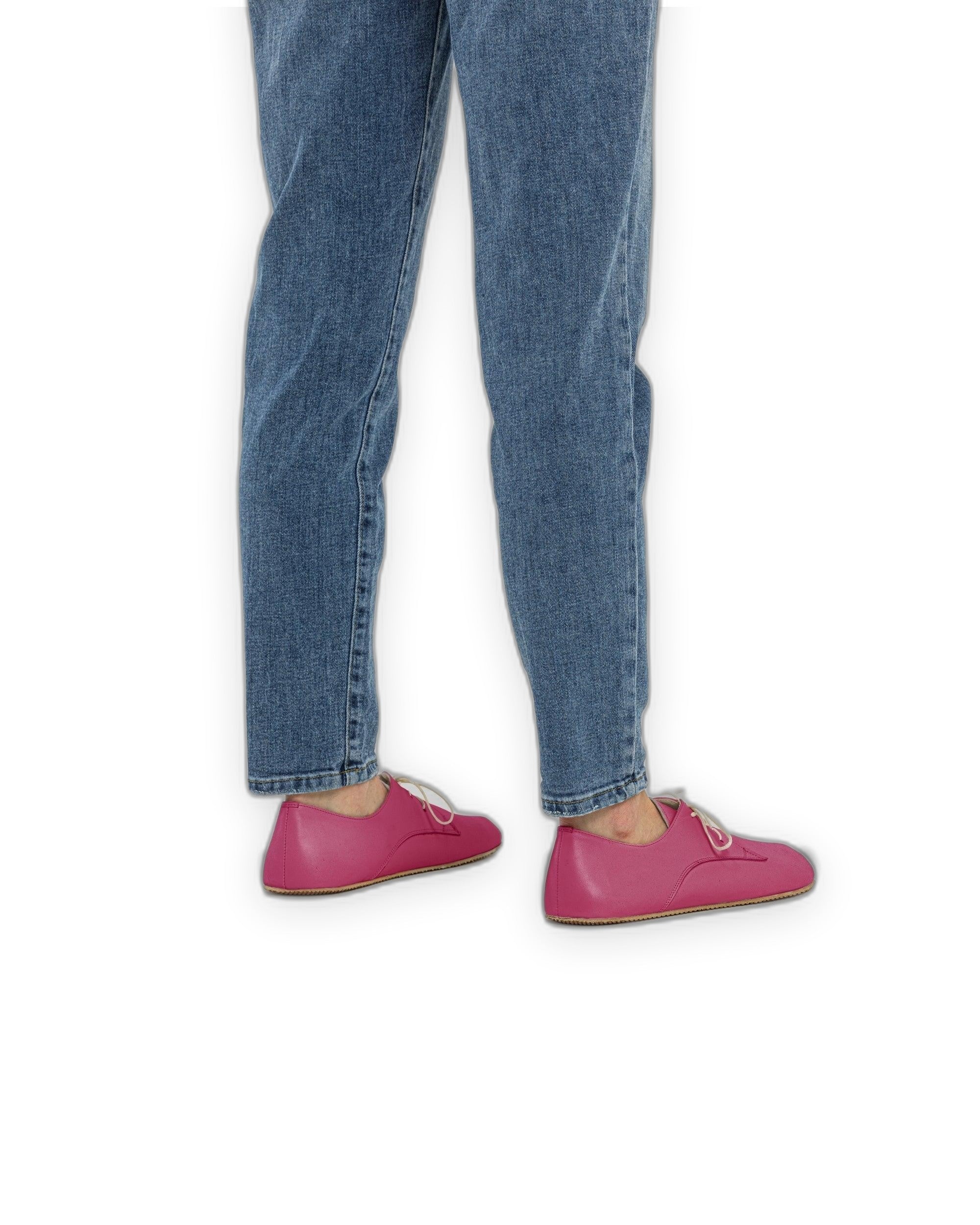 Pair Fuchsia Oxford Shoes - Barefoot Wide Toe Calf Leather | Bespoky