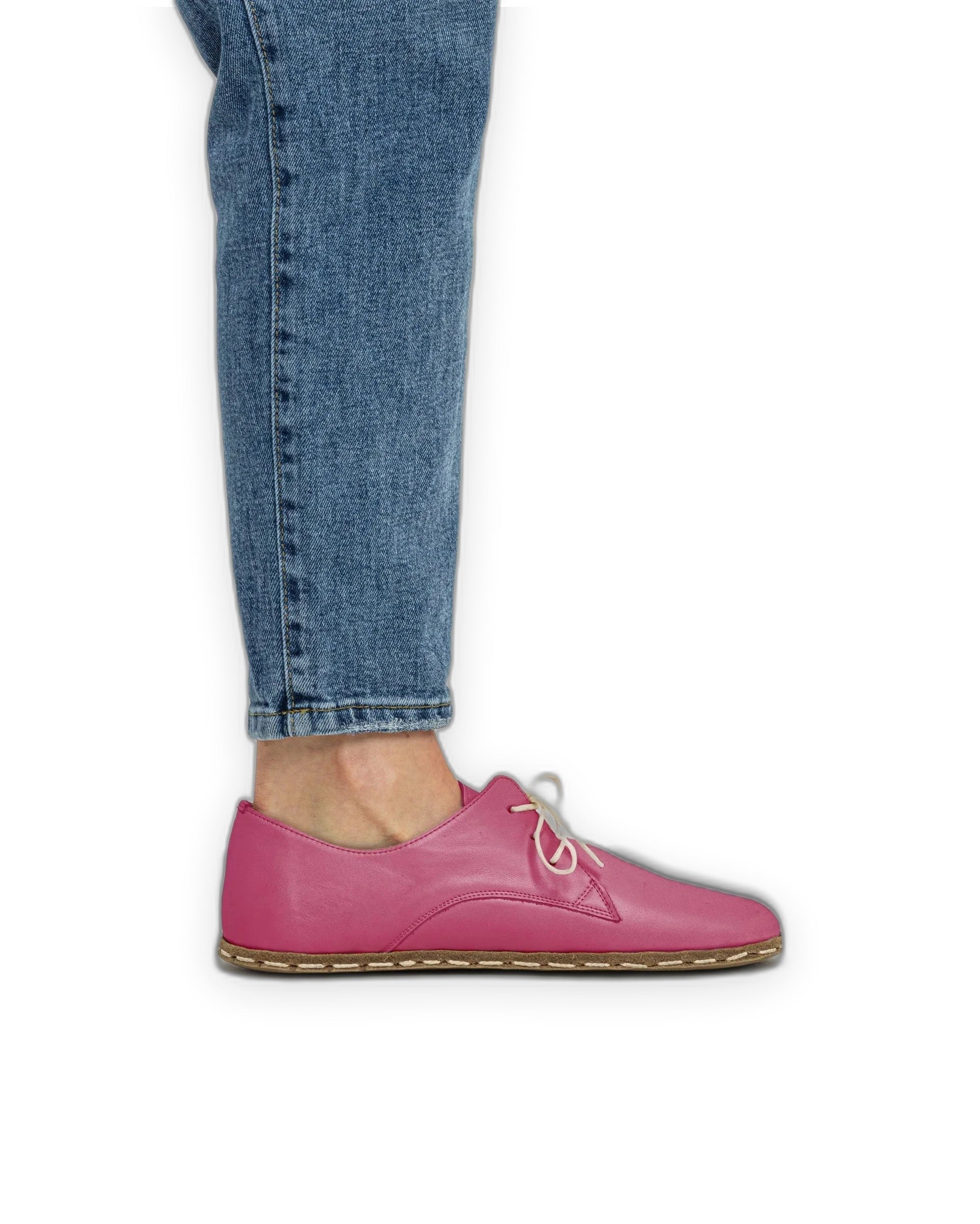 Pair Fuchsia Oxford Shoes - Barefoot Wide Toe Calf Leather | Bespoky