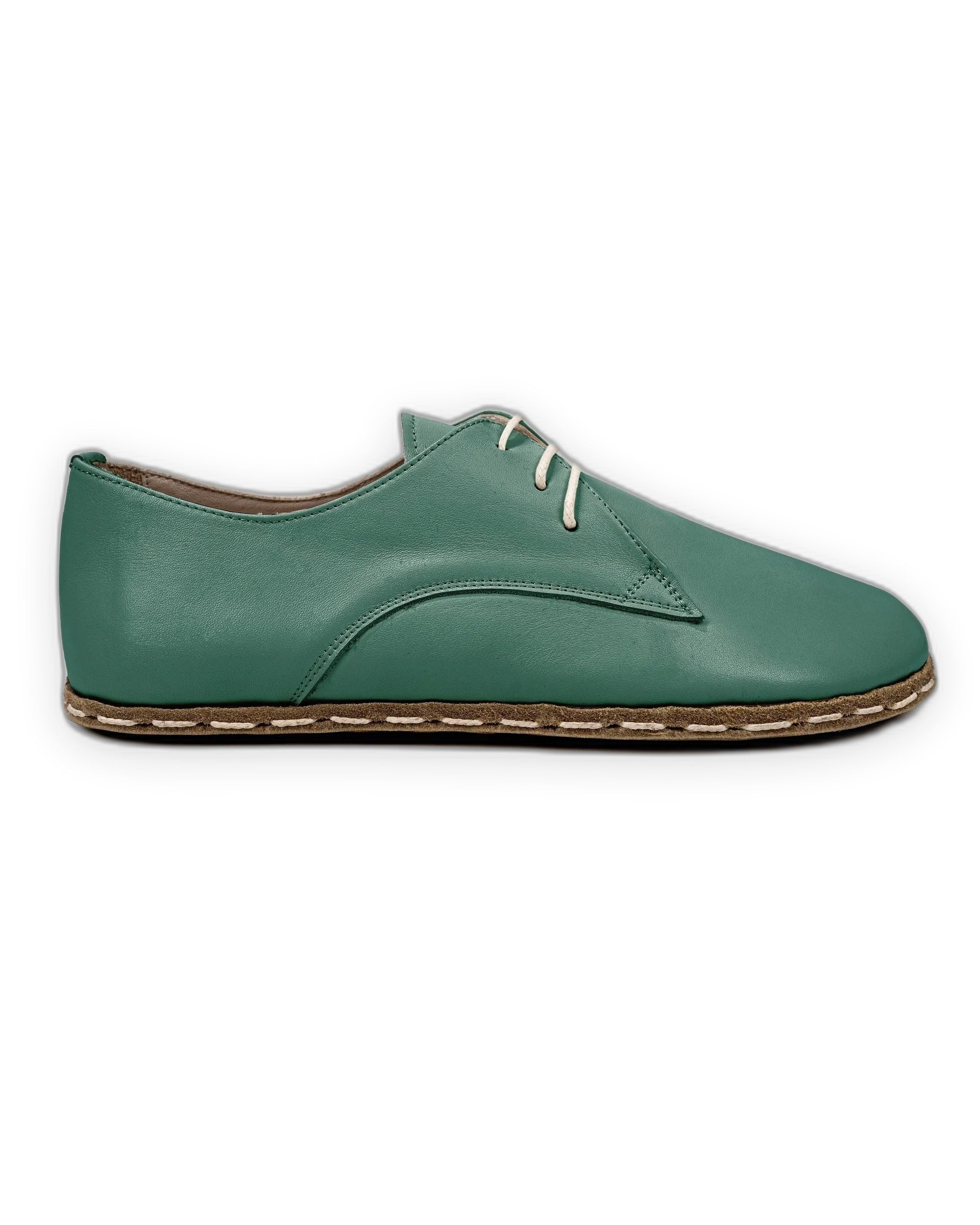 Side view Green Oxford Shoes - Calf Leather Zero Drop | Bespoky