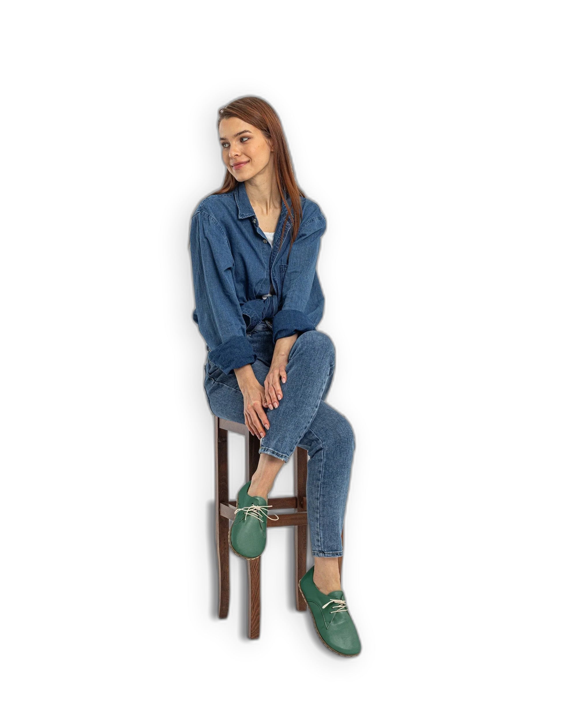 Top view Green Oxford Shoes - Handcrafted Calf Leather | Bespoky