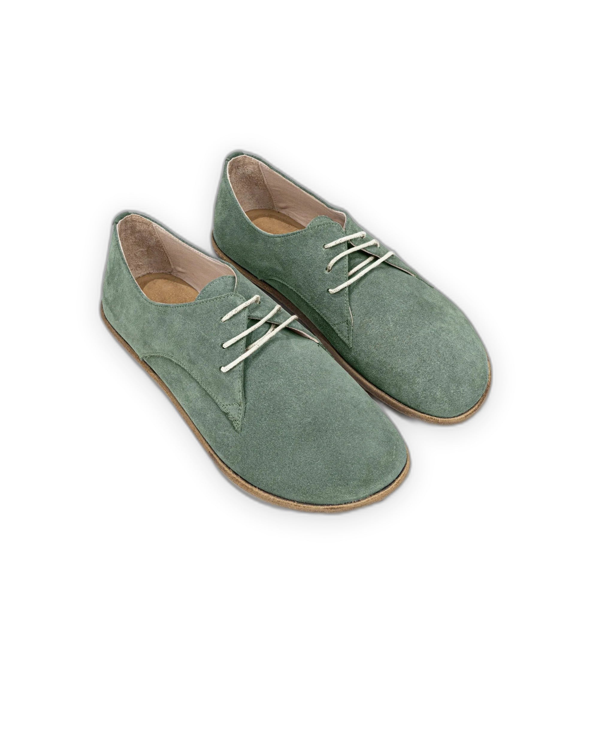Women's Green Oxford Shoes - Handcrafted Calf Leather Wide Toe Box | Bespoky