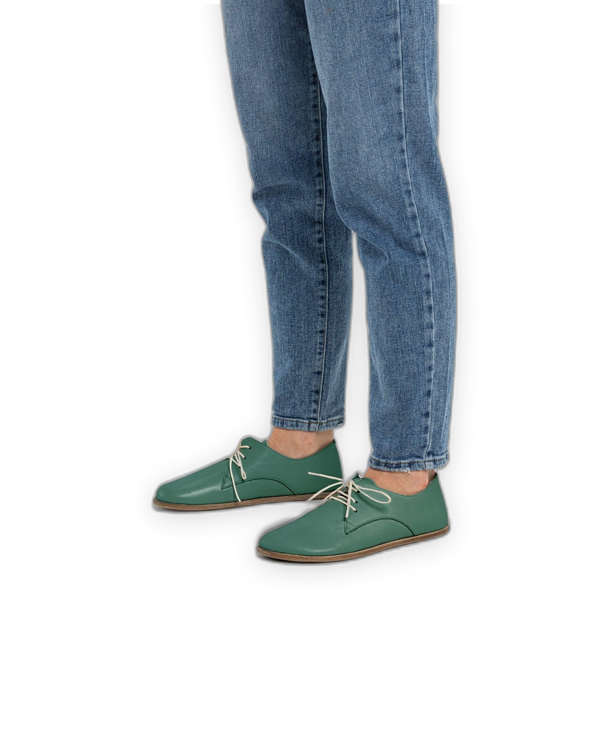 Back view Green Oxford Shoes - Calf Leather Handcrafted | Bespoky