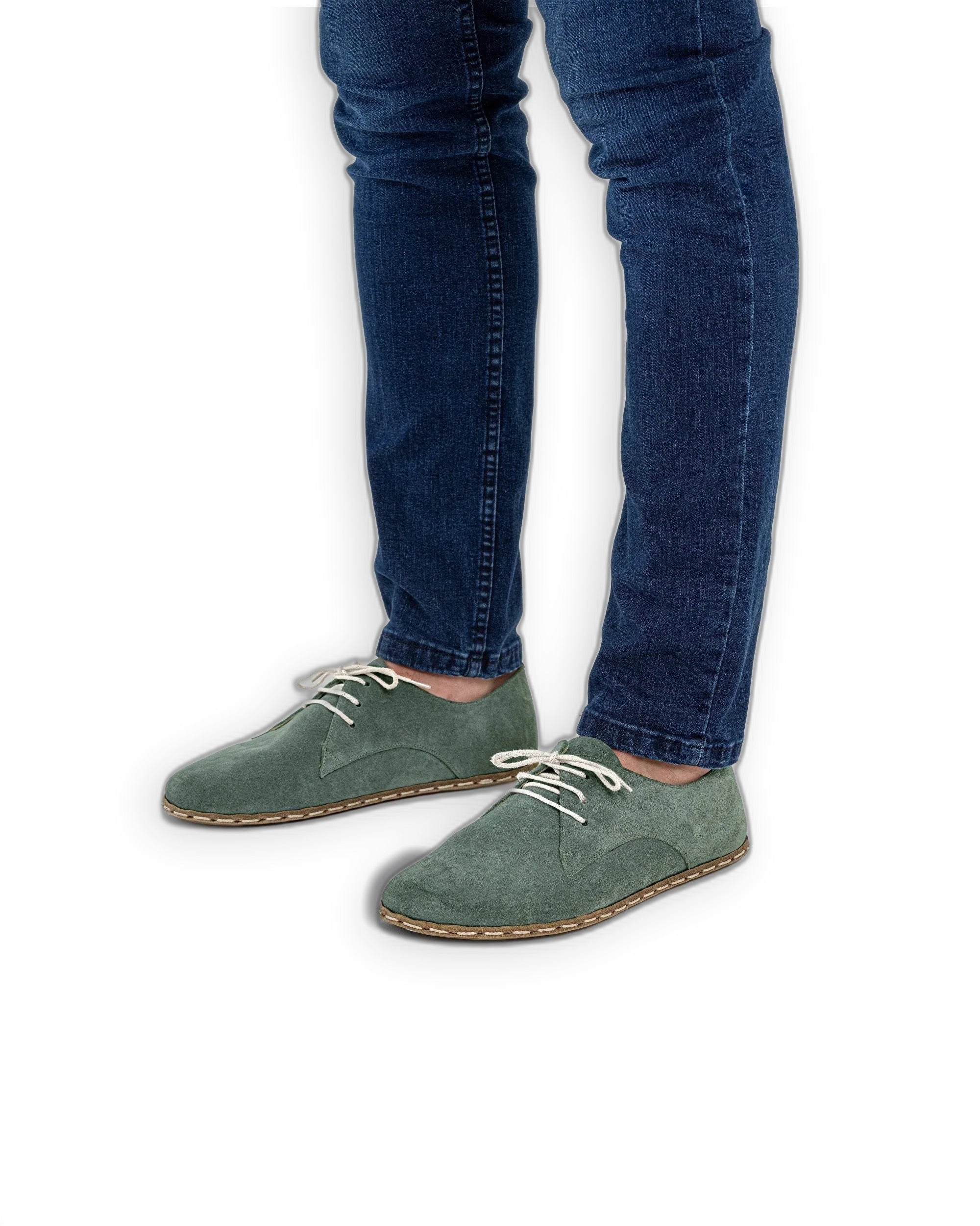 Side view Green Oxford Shoes - Calf Leather Zero Drop | Bespoky