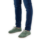 Detail Green Oxford Shoes - Handcrafted Calf Leather Turkey | Bespoky