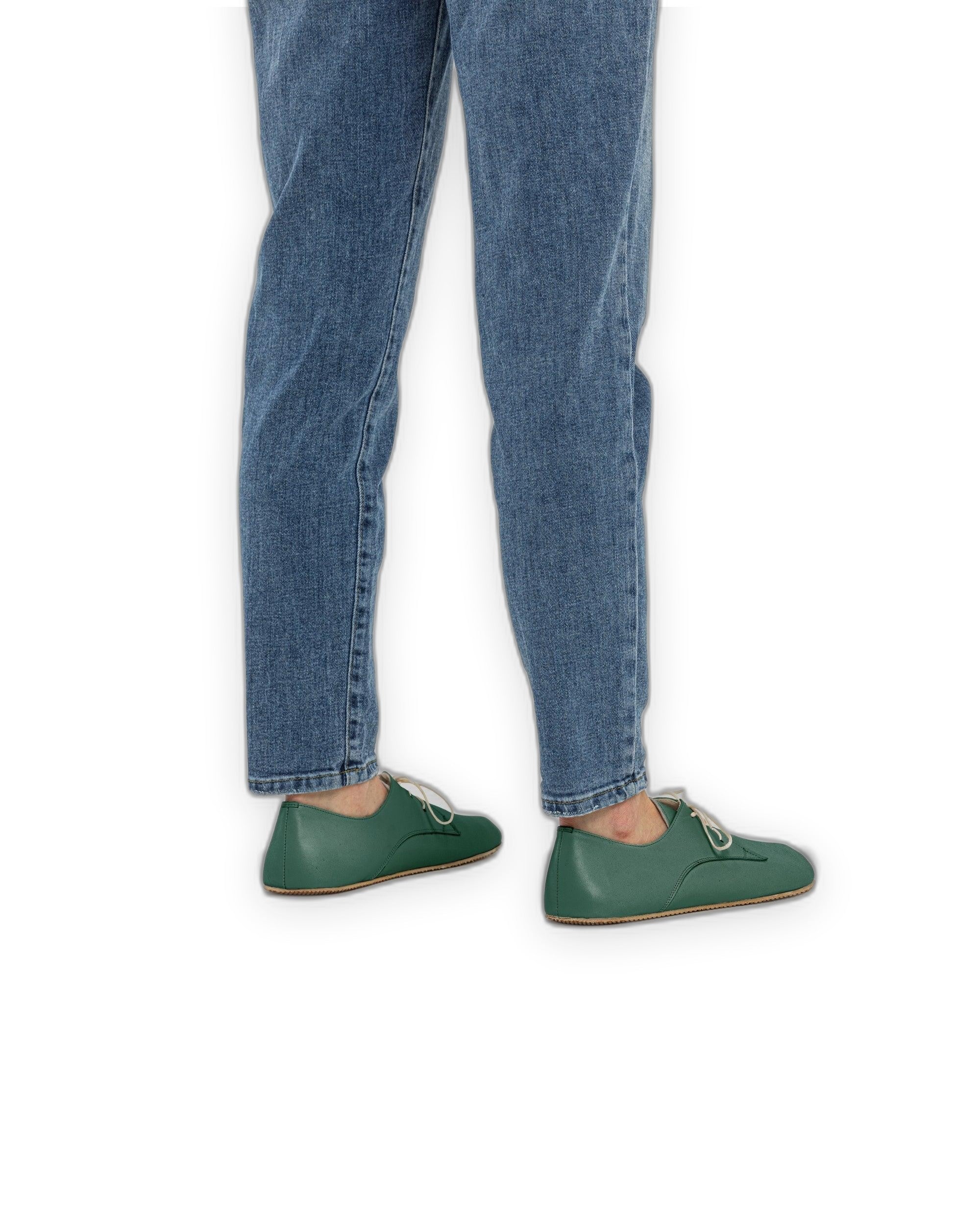 Close-up calf leather - Green Oxford Shoes Detail | Bespoky