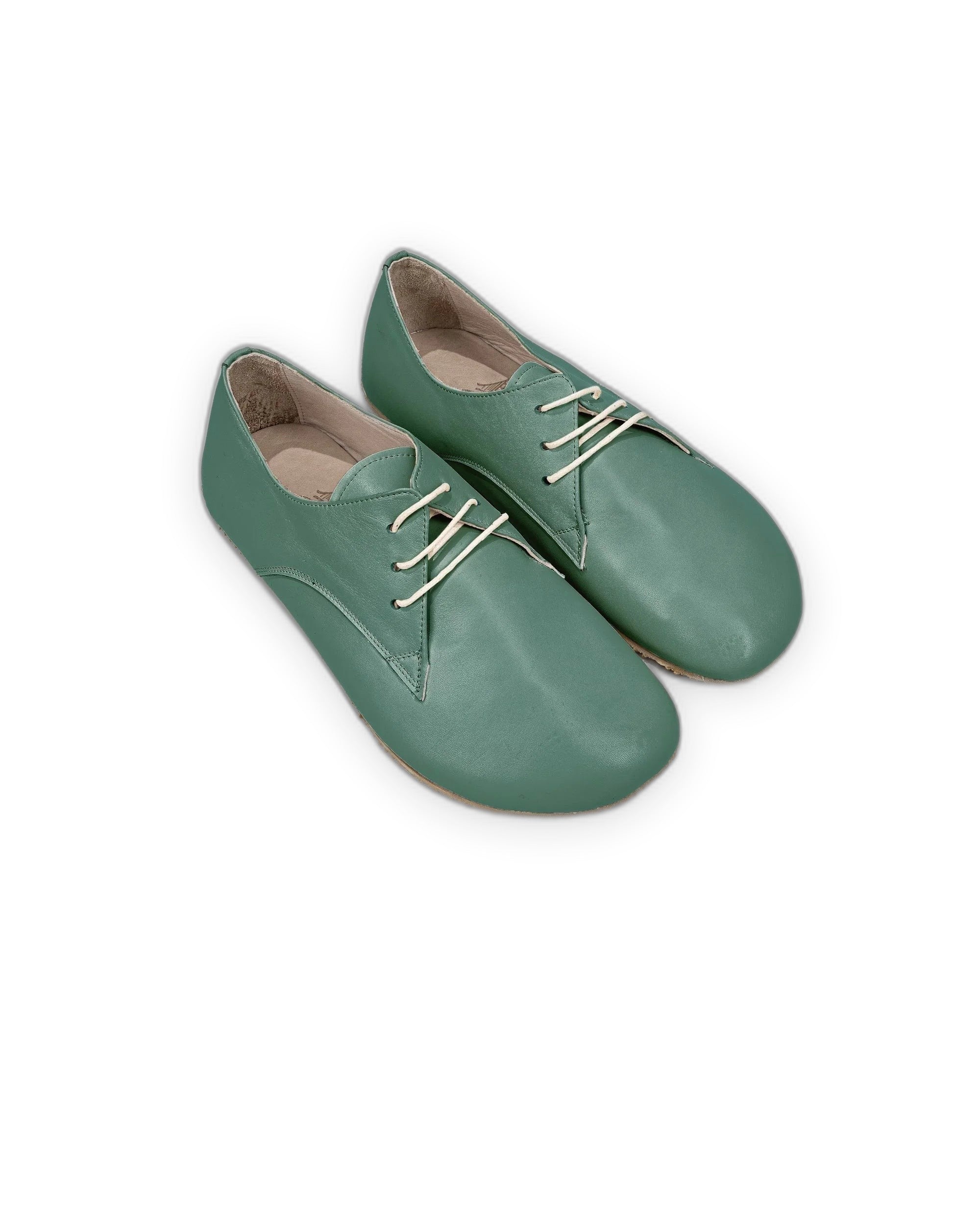 Women's Green Oxford Shoes - Handcrafted Calf Leather Wide Toe Box | Bespoky