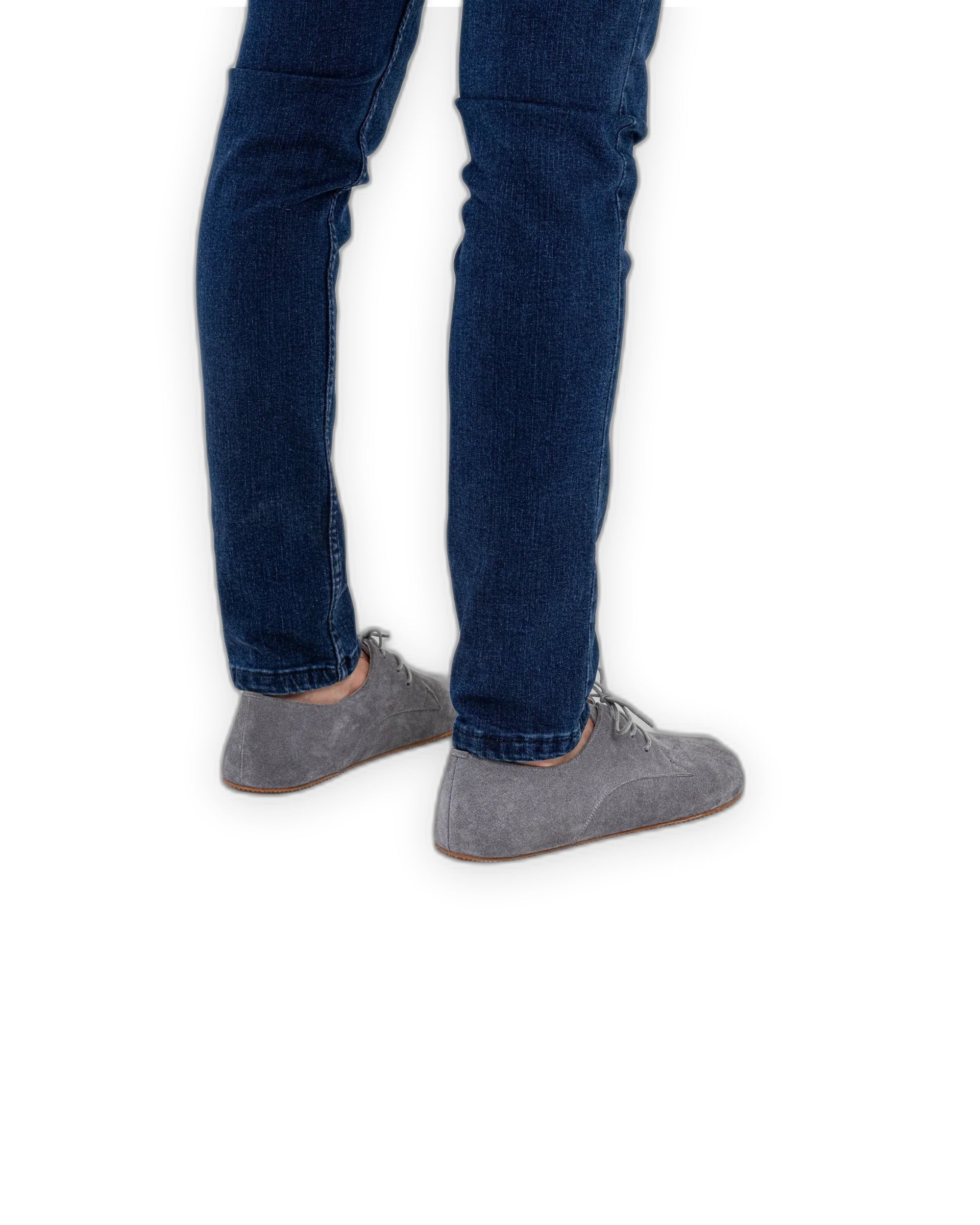 Pair Grey Oxford Shoes - Barefoot Wide Toe Calf Leather | Bespoky