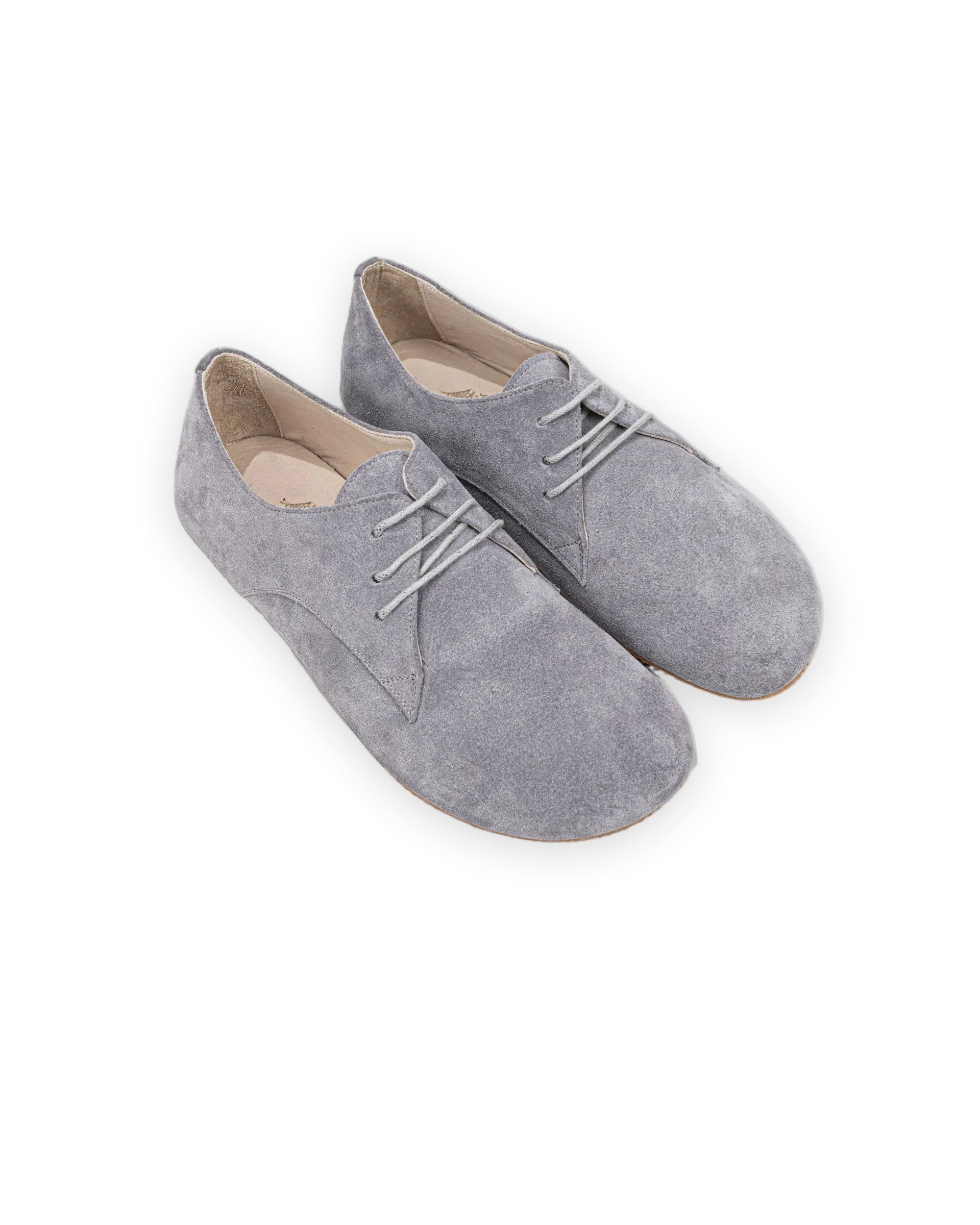 Women's Grey Oxford Shoes - Handcrafted Calf Leather Wide Toe Box | Bespoky