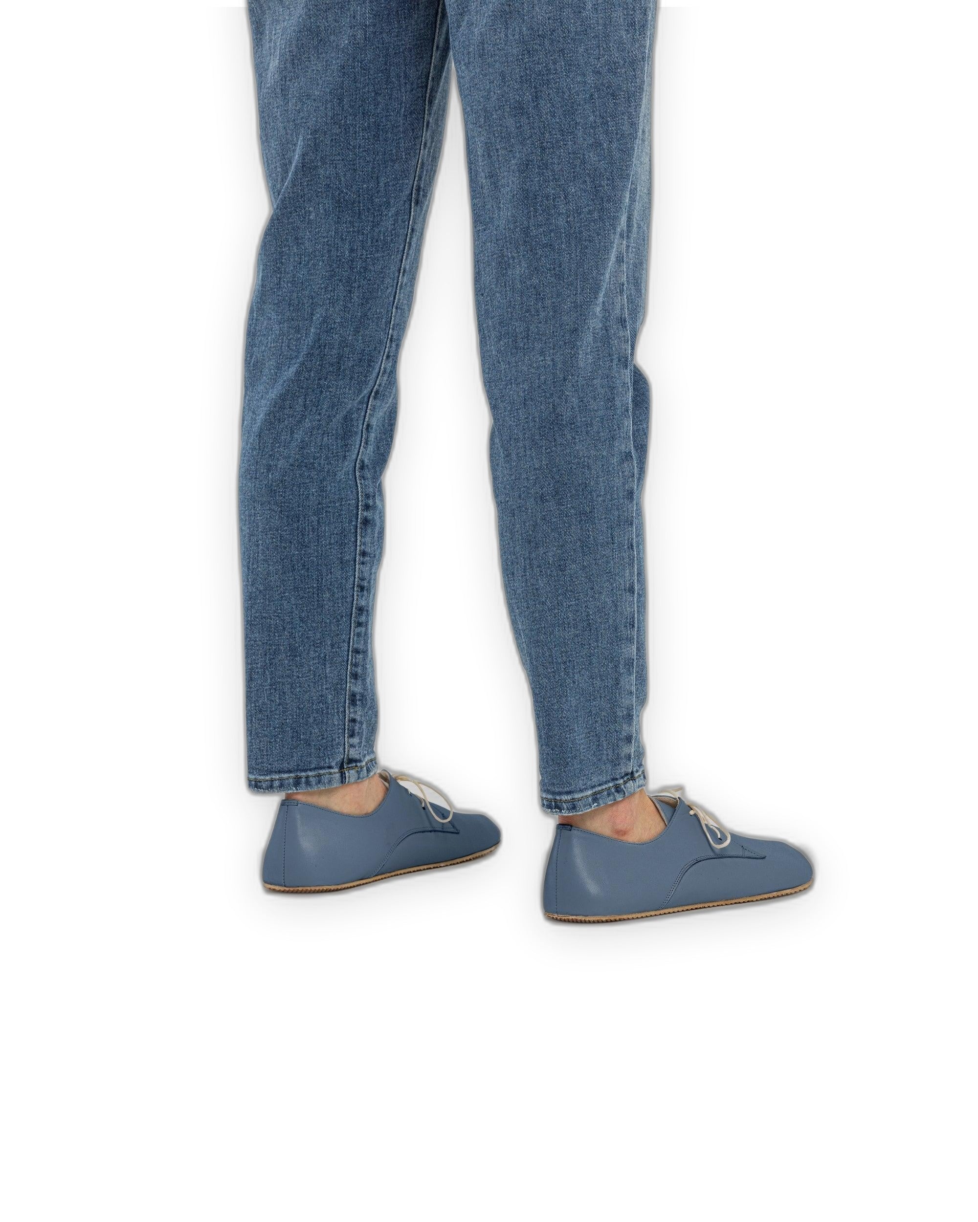 Close-up calf leather - Jean Blue Oxford Shoes Detail | Bespoky