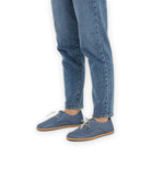 Pair Jean Blue Oxford Shoes - Barefoot Wide Toe Calf Leather | Bespoky