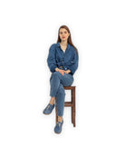 Close-up calf leather - Jean Blue Oxford Shoes Detail | Bespoky