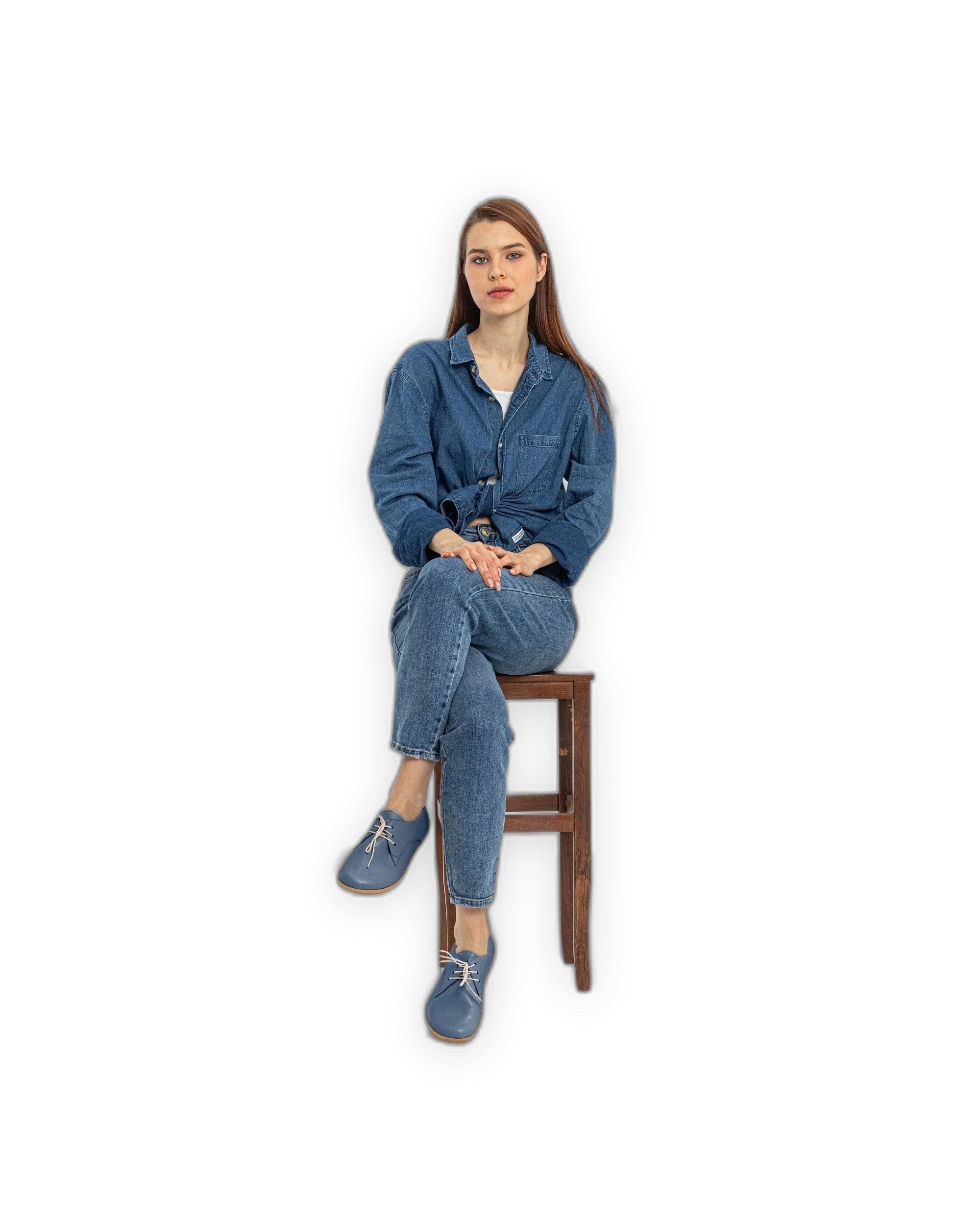 Close-up calf leather - Jean Blue Oxford Shoes Detail | Bespoky
