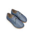 Women's Jean Blue Oxford Shoes - Handcrafted Calf Leather Wide Toe Box | Bespoky