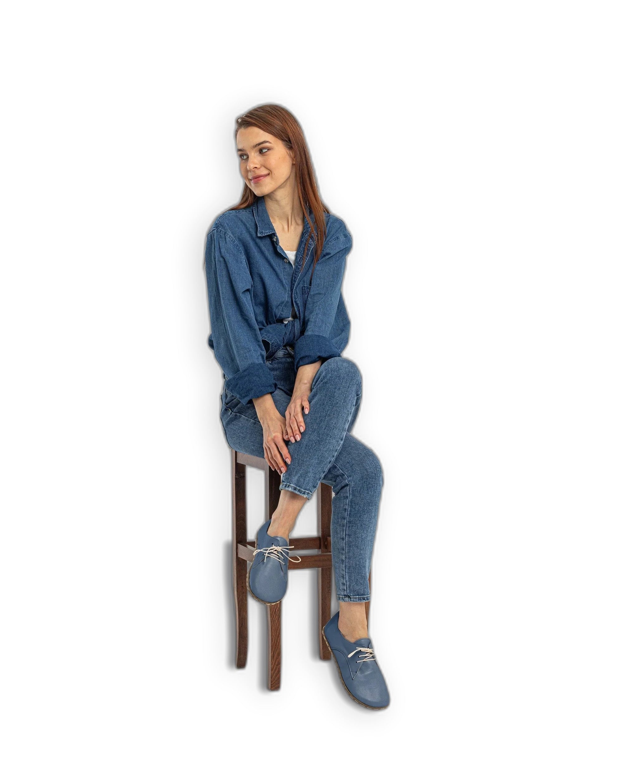 Close-up calf leather - Jean Blue Oxford Shoes Detail | Bespoky