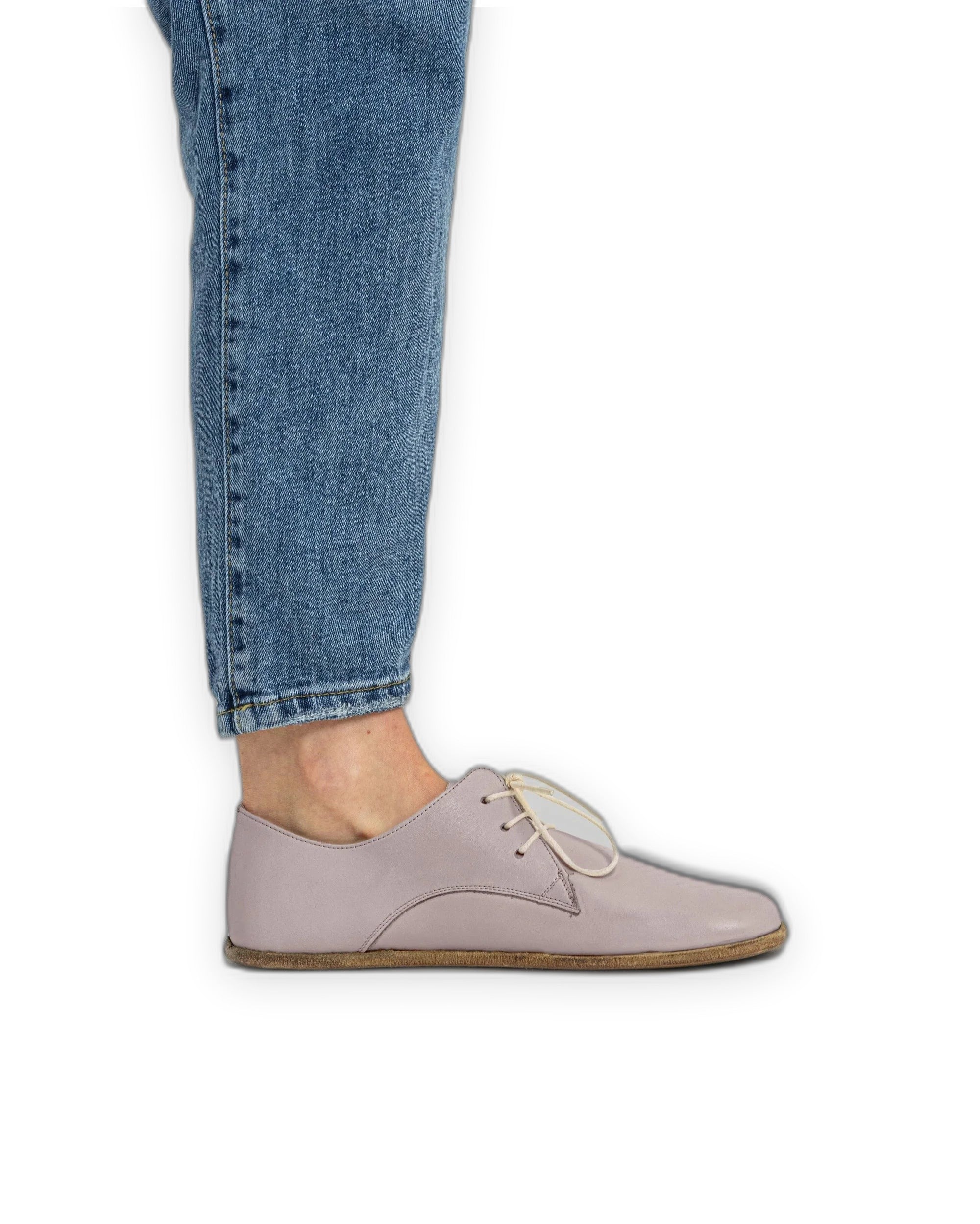 Pair Pink Oxford Shoes - Barefoot Wide Toe Calf Leather | Bespoky