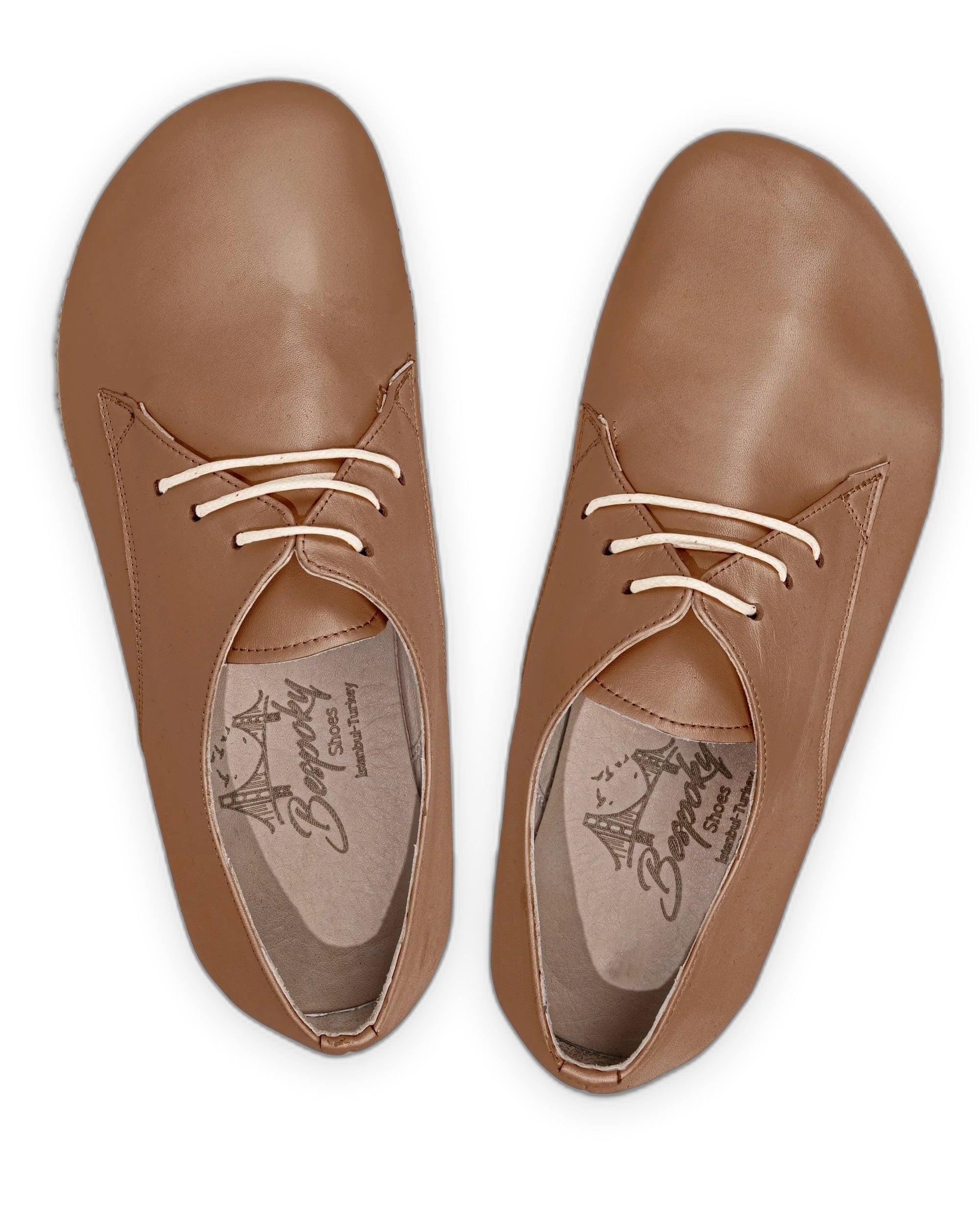 Side view Tan Oxford Shoes - Calf Leather Zero Drop | Bespoky