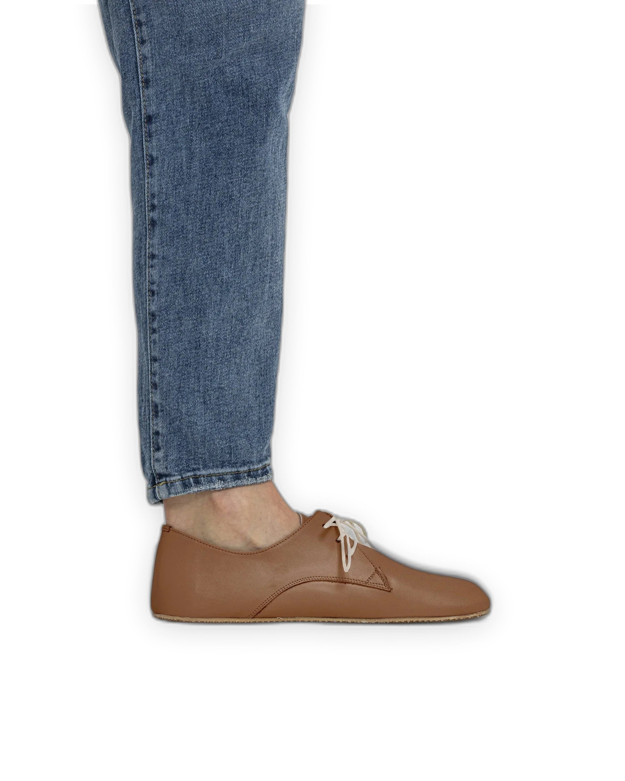 Pair Tan Oxford Shoes - Barefoot Wide Toe Calf Leather | Bespoky