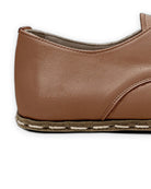 Side view Tan Oxford Shoes - Calf Leather Zero Drop | Bespoky