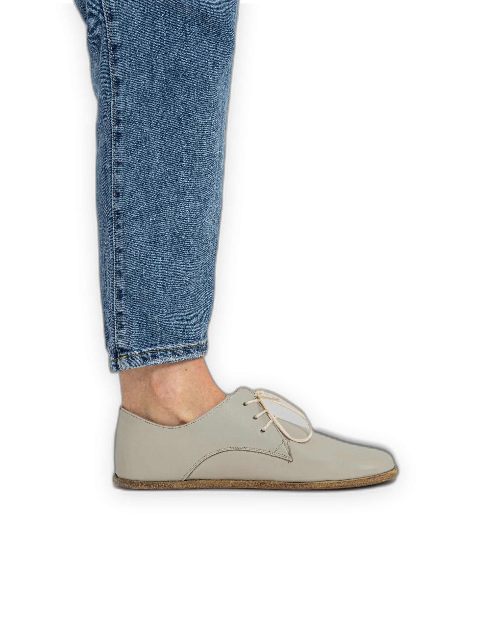 Back view Lucas Beige Oxford Shoes - Calf Leather Handcrafted | Bespoky