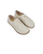 Women's Lucas Beige Oxford Shoes - Handcrafted Calf Leather Wide Toe Box | Bespoky