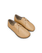 Women's Melon Yellow Oxford Shoes - Handcrafted Calf Leather Wide Toe Box | Bespoky