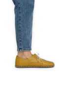 Pair Mustard Oxford Shoes - Barefoot Wide Toe Calf Leather | Bespoky