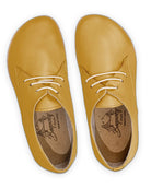 Side view Mustard Oxford Shoes - Calf Leather Zero Drop | Bespoky